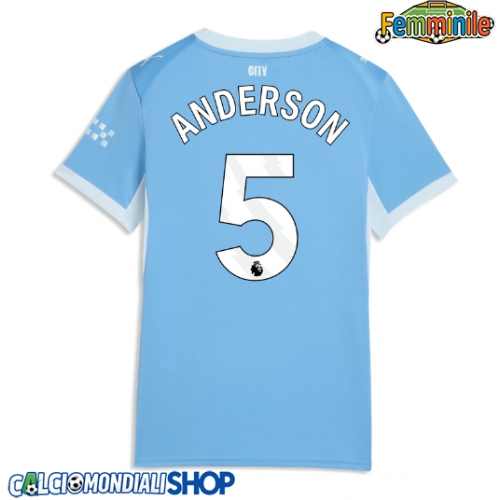 Maglie da calcio Manchester City Elliot Anderson #5 Prima Maglia Femminile 2026-27 Manica Corta